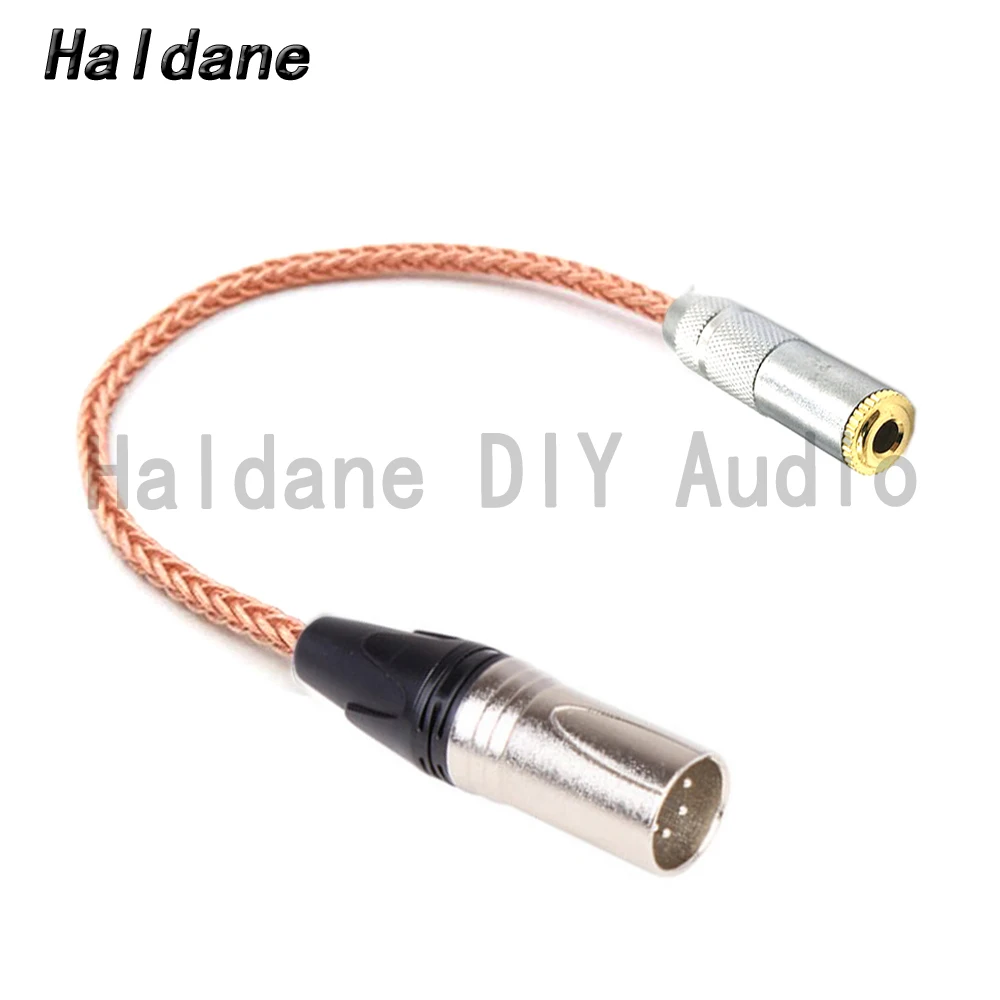 

Haldane 3.5mm Stereo 3pole Female to 4pin XLR Balanced Male OCC Single Crystal Copper Audio Adapter Cable 3.5 to XLR Connector