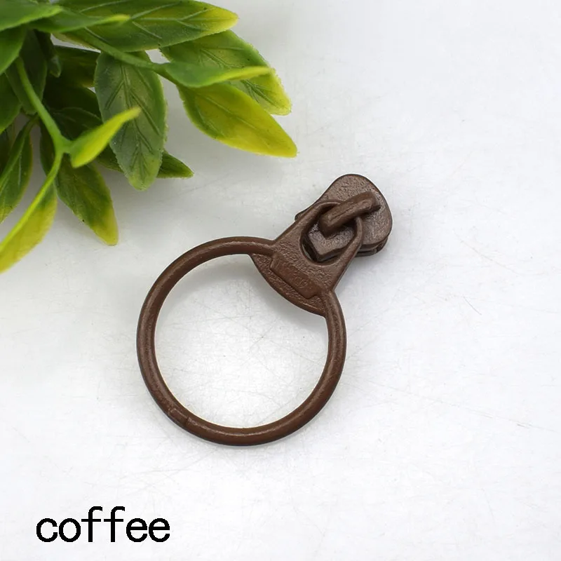 10 шт. Meetee 3# слайдер на молнии с круглым кольцом Съемник кулон для смолы молния DIY сумки кошелек одежда шитье ремесло ремонтные наборы портной - Цвет: coffee