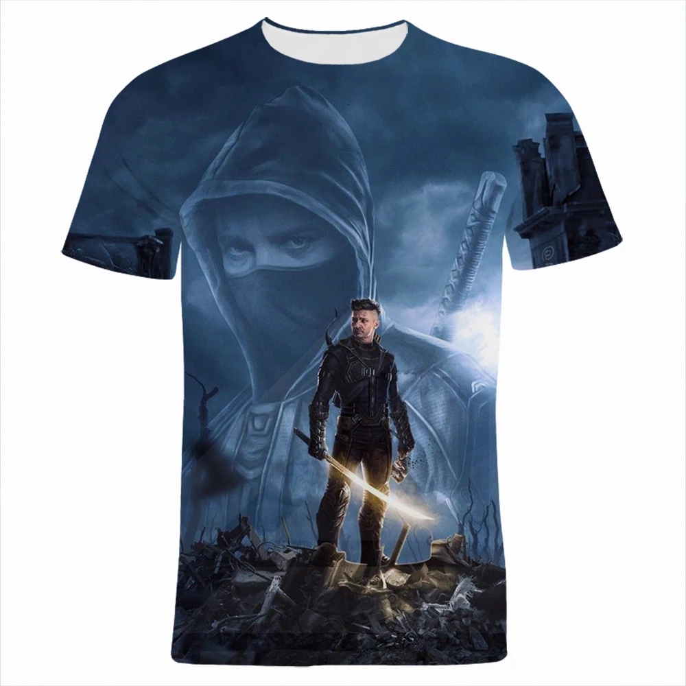 

3D Print Marvel Hawkeye Men Tee Shirts Short Sleeve Summer Cool Male Clothes Fashion Harajuku Oversized Women T-shirts