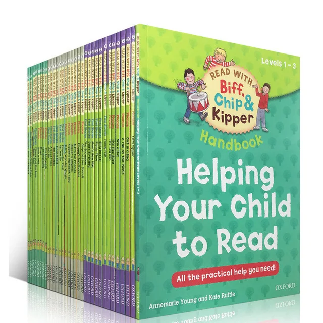 1 set 33 books 1-3 level Oxford reading tree Biff,Chip&Kipper hand book Helping Child to read Phonics English story Picture book