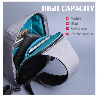 Сумка-мессенджер KAKA Мужская нагрудная сумочка-слинг с USB-зарядкой