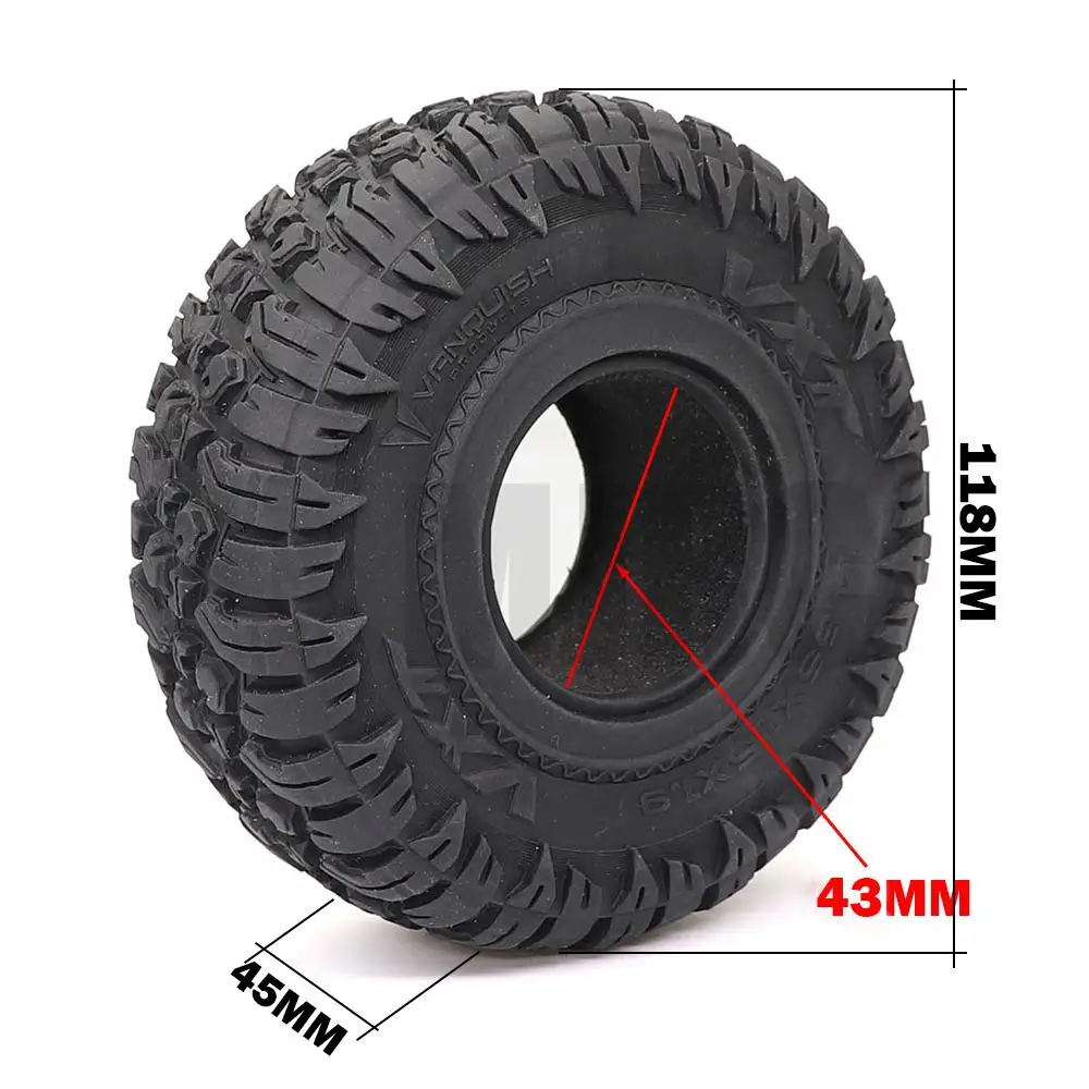 MJRC 1,9-дюймовые 118 мм резиновые шины для Traxxas 1/10 rock track Redcat SCX10 II axial 90046 90047 trx-4 RC4WD d90 d110 TF2 RC автомобиль