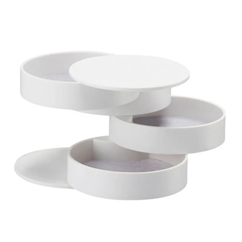 Small Jewelry Organizer 4-Tier 360 Degree Rotating Storage Box for Girls Necklaces Bracelets Rings Earring | Дом и сад