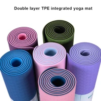 6mm double layer two color tpe yoga mat anti skid environmental protection exercise mat