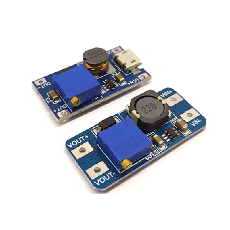 MT3608 DC регулируемый Повышающий Модуль 2A повышение пластина Step Up с MICRO USB 2V 24V 5V 9V 12V
