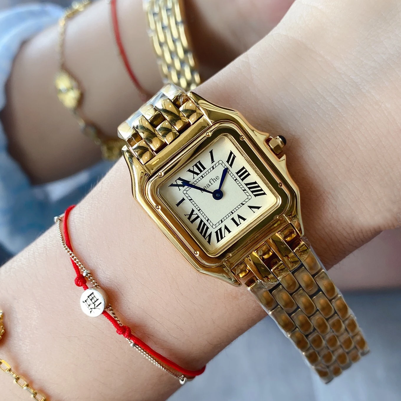 

Роскошные женские часы из нержавеющей стали, оригинальные кварцевые часы с застежкой, пара часов, два размера на выбор