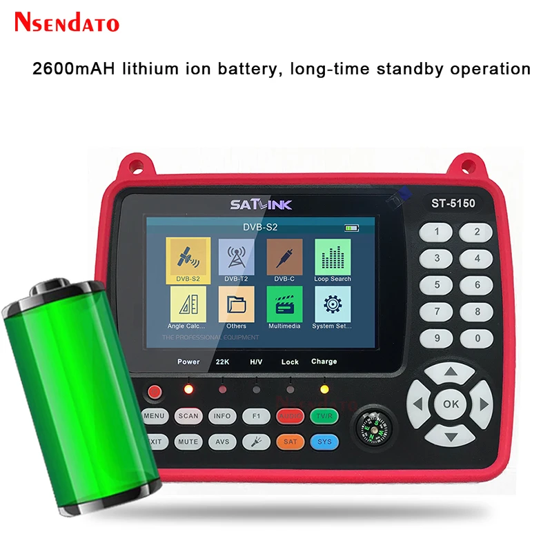 Спутниковый искатель SATLINK ST-5150 DVB-S2/T2/C COMBO HD измеритель H.265 HEVC MPEG-4 QPSK 8PSK 16apsk 4 3 дюйма