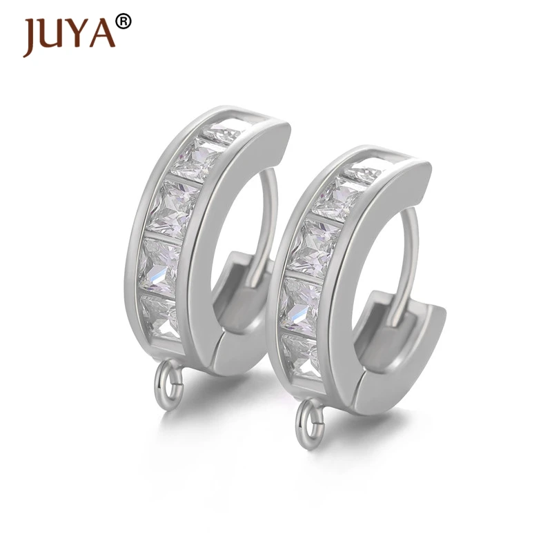 1 Pair Fashion Zircon Earring Hook Clasps Accessories For Earrings Jewelry Making Handmade DIY Findings Components | Украшения и