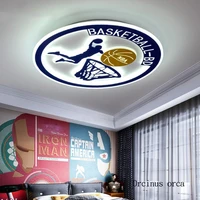new creative basketball childrens ceiling lamp modern simple boys bedroom led personalized football ceiling lamp