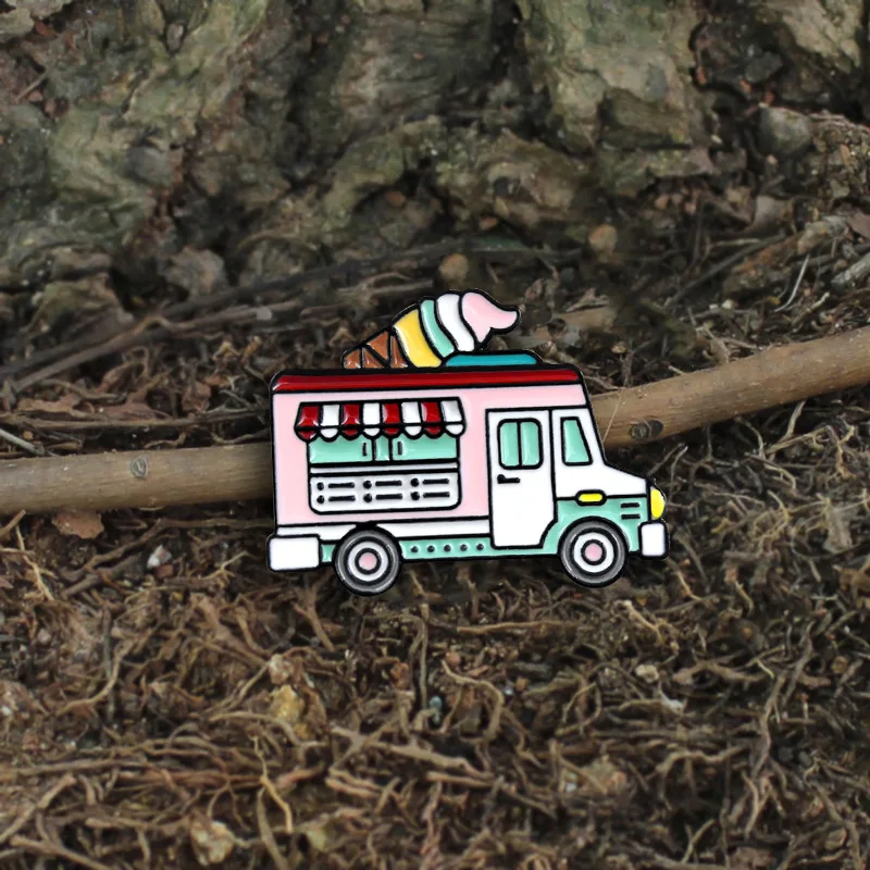 Цветная эмалированная Заколка булавка для воротника в виде мороженого|Броши| |