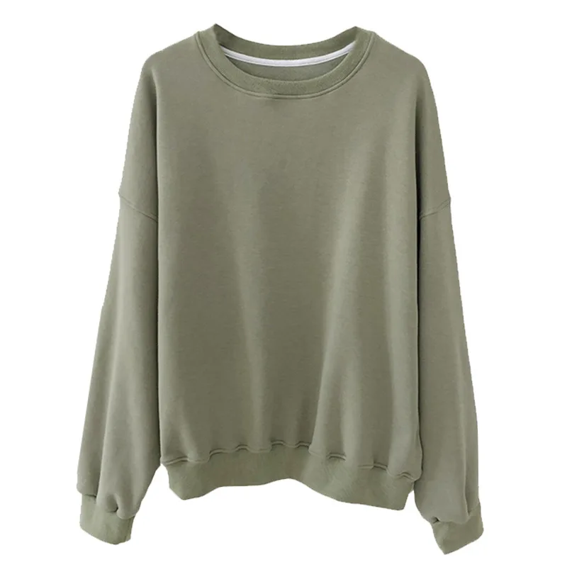 Пуловер женский оверсайз из хлопка с круглым вырезом | Женская одежда