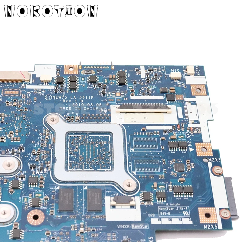 NOKOTION материнская плата для ноутбука acer aspire 5551g 5552g MBWVE02001 NEW75 LA-5911P основная плата DDR3 512MB GPU Бесплатный процессор