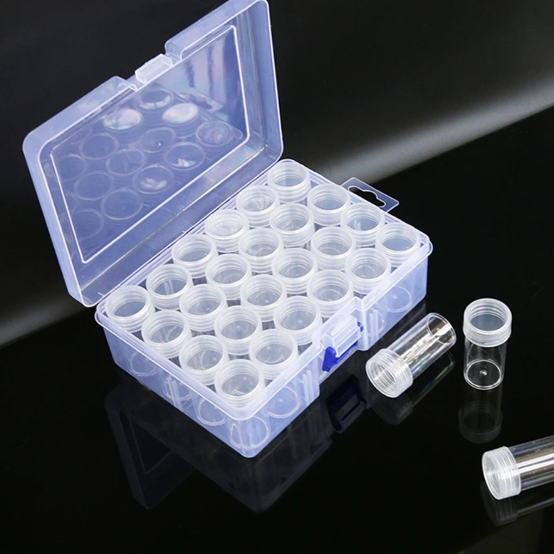 

Clear Plastic Bead Storage Containers Set Jars Diamond Painting Accessory Box Transparent Bottles with Lid for DIY Diamond