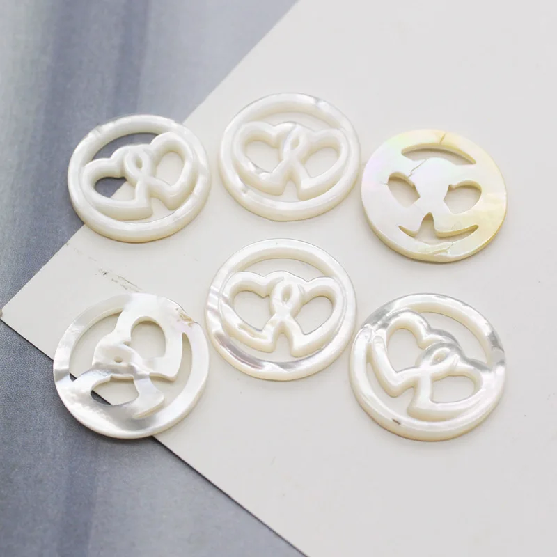 5 шт. натуральная раковина 20 мм полые резная скульптура цветок Соединитель Кулон