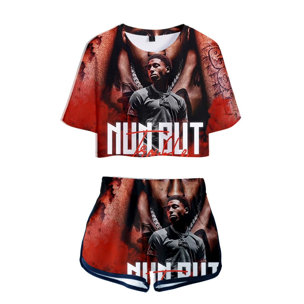 

Sets Women Fashion t-shirt+shorts Clothes Short 2020 New Album 3D Print Rapper Youngboy Never Broke Again Two Pieces Pullover
