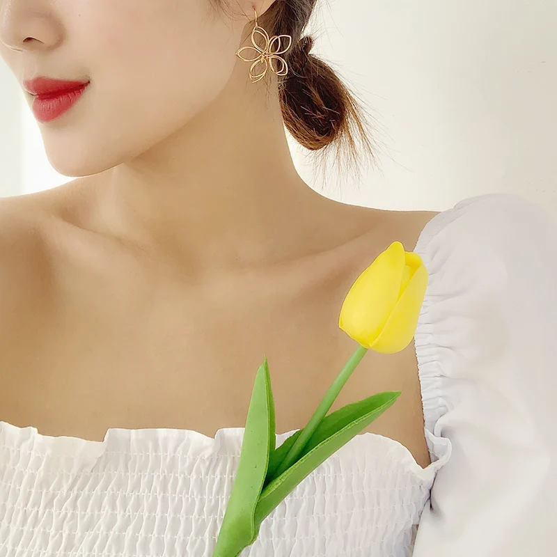 Женские серьги подвески в цветочек минималистичные Ювелирное Украшение|earrings