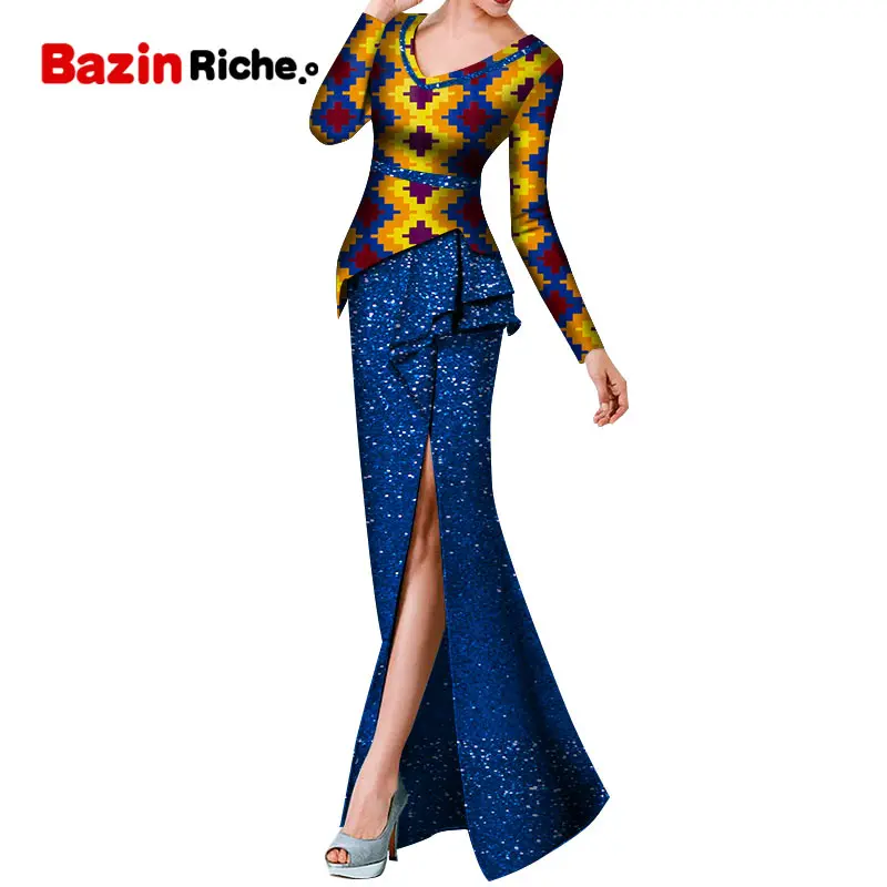 

One Pcs African Dresses for Women Elegant Lady Party Wedding Plus Size Clothing WY8891