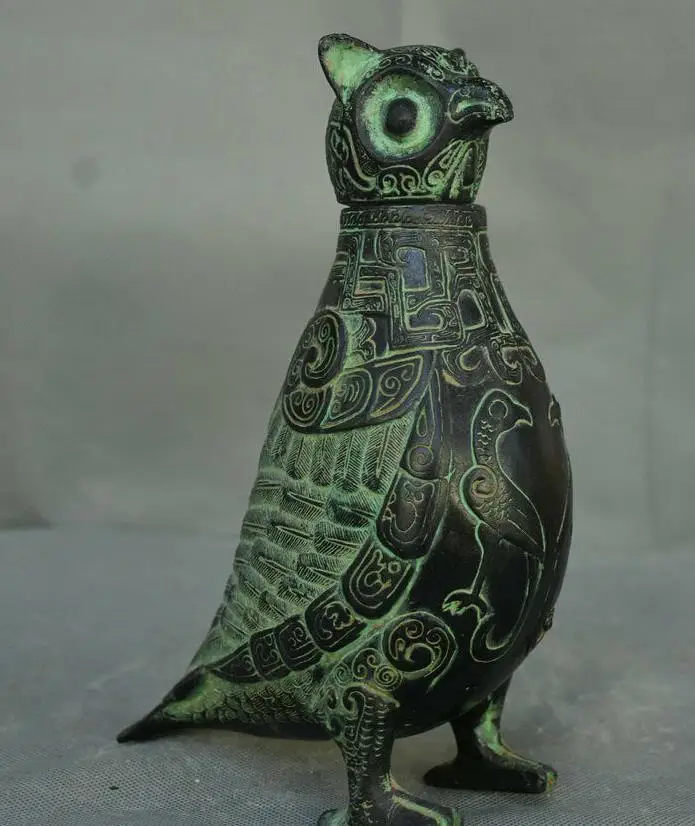 Бесплатная доставка античная старинная китайская Бронзовая посуда чайник для