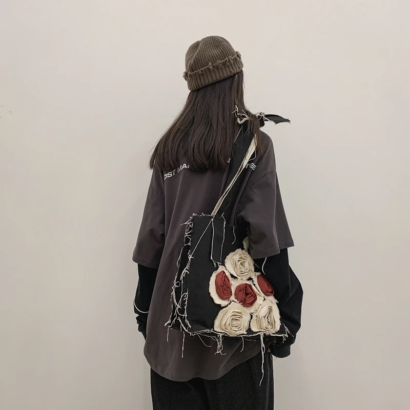 Сумка женская холщовая с цветочным принтом 2021 | Багаж и сумки