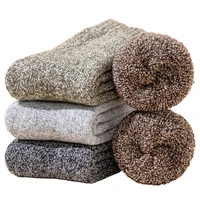 1 pairs super thick soild marle gray socks merino wool socks against cold snow winter warm soft men terry loop socks size 38 44