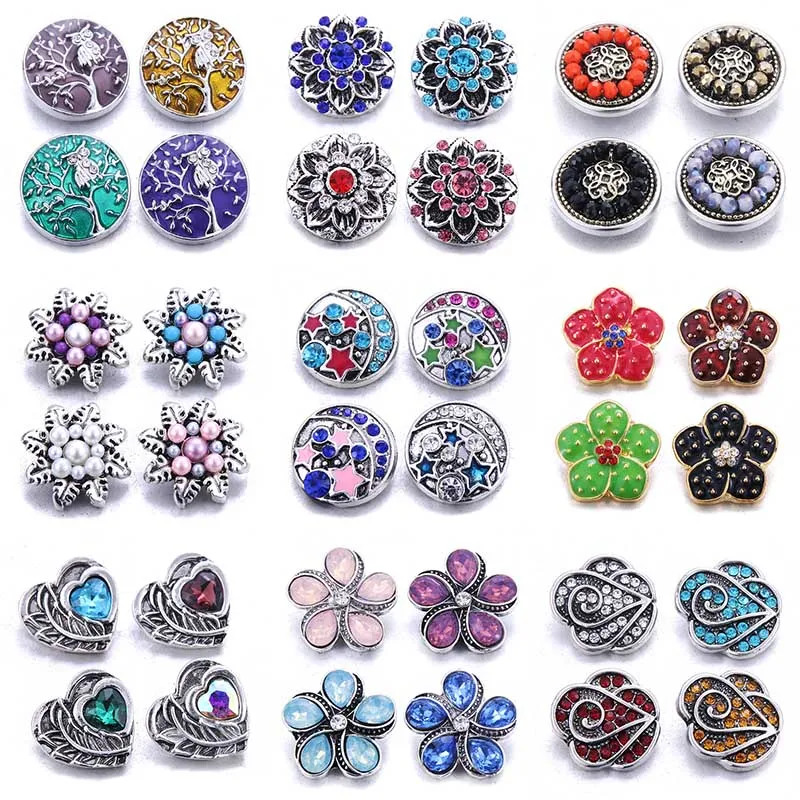 10 шт./лот кнопка оснастки Ювелирная Цветочная застежка со стразами пуговицы