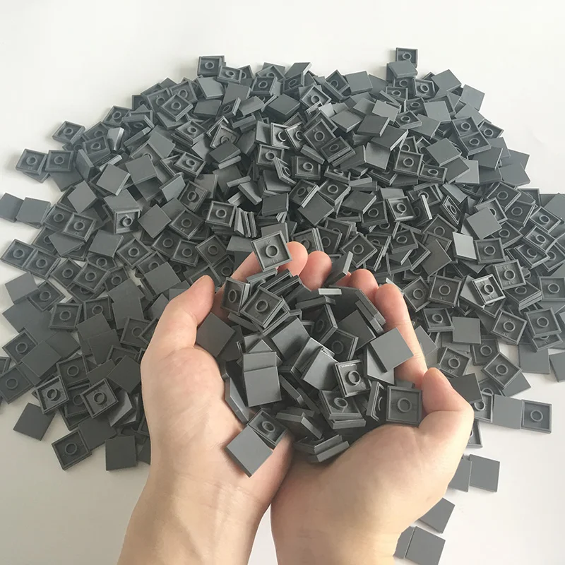 100 шт. плоская черепица 2x2 DIY обучающие пластиковые строительные блоки кирпичи