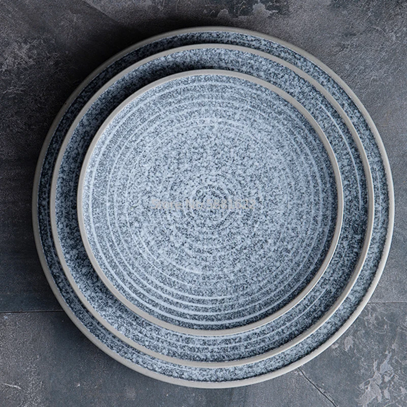 

Single Ceramic Plates Original Designed Looks Like Stone Big Dinner Plate Salad Bowl
