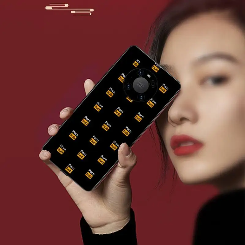 

LJHYDFCNB Black Pornhub Coque Shell Tpu Phone Case For Huawei P20 30 40 Pro Mate 20x 30 40 Pro Nova6 7 Honor 9X 10