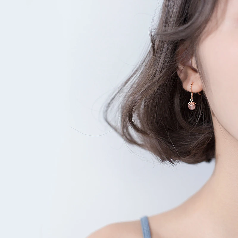 Modian 2019 Новый розовый Кристалл Шарм Висячие серьги Мода 925 стерлингового серебра