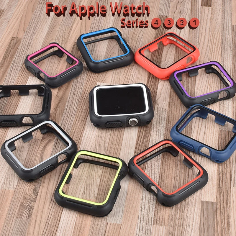 ТПУ чехол для Apple watch Case Apple watch 4/5 44 мм 40 мм силиконовые защитные часы бампер матч спортивный ремешок аксессуары 44 40