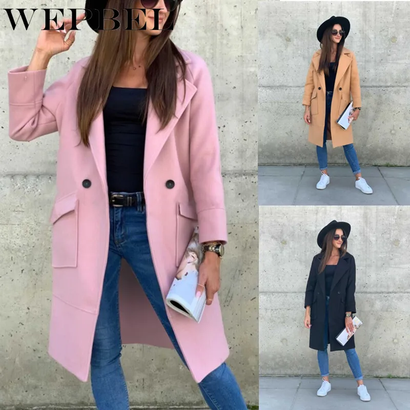 WEPBEL/тонкая куртка Сезон осень зима Повседневный простой классический длинный