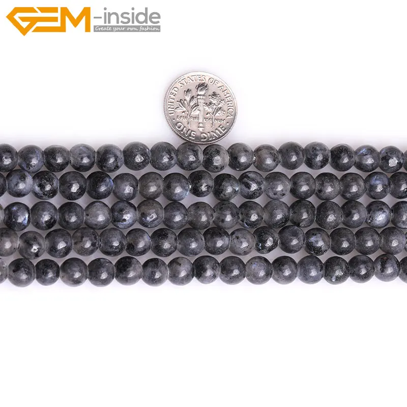 Бусины из натурального черного ларвикита с большим отверстием для изготовления