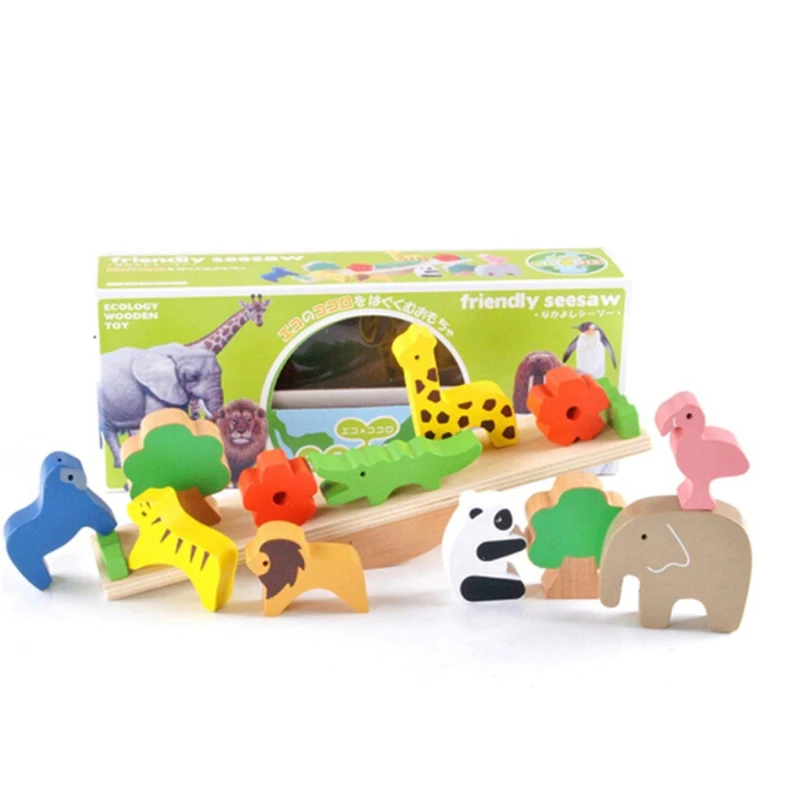 

Wooden Toys Forest Animal Seesaw Wood Balance Blocks Wooden Blocks Educational Toys Children Learning Toys For Kids
