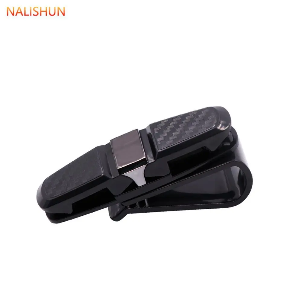 

S-Type Carbon Brazing Car Glasses Clip Sunglasses Double Clip Sun Visor Sunglasses Bill Holder Multifunctional Car Supplies