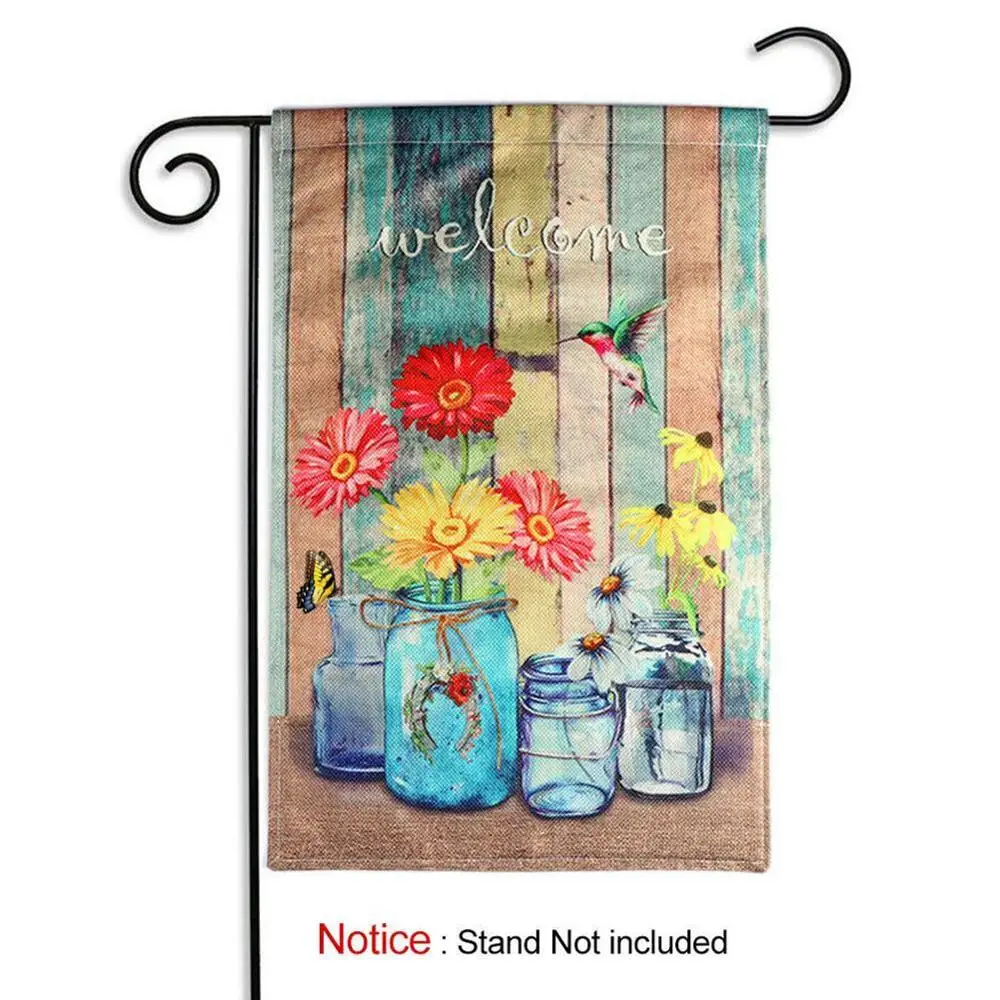 summer spring burlap garden flag animal welcome outdoor yard flags with high quality garden flag house decor free global shipping