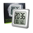Большие водонепроницаемые цифровые часы с термометром, гигрометром, с ЖК-дисплеем, для душа, стола, настенные часы CF временные часы