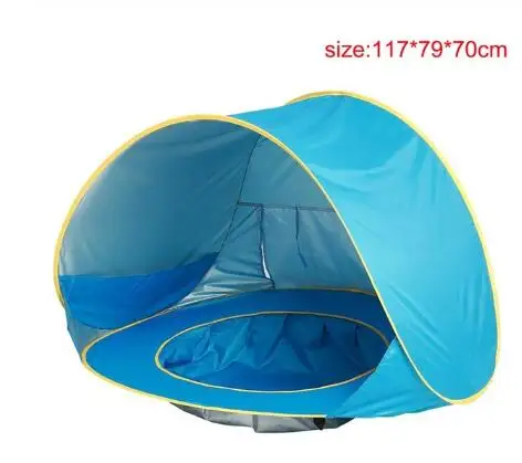 Beachtent-blue Многоцветная детская палатка для детей складной детская игрушка пластиковая дом игры Piscina de bolinha играть Надувные палатки двор Пул - Цвет: Beachtent-blue