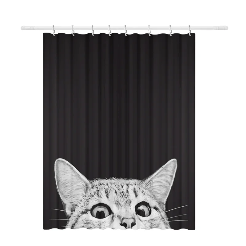 

Cute Cat Shower Curtain Cartoon Waterproof Thicken Japanese Animal Bathroom Curtain Aesthetic Bathroom Decoration Curtain DA60YL