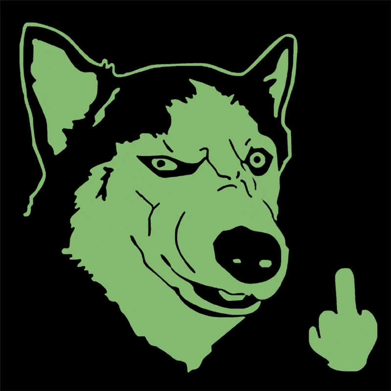 

Dog head Patches Luminous Apparel Accessories Clothing Thermal Transfer Paper Iron Ons Sticker for Clothes Fluorescence Patch