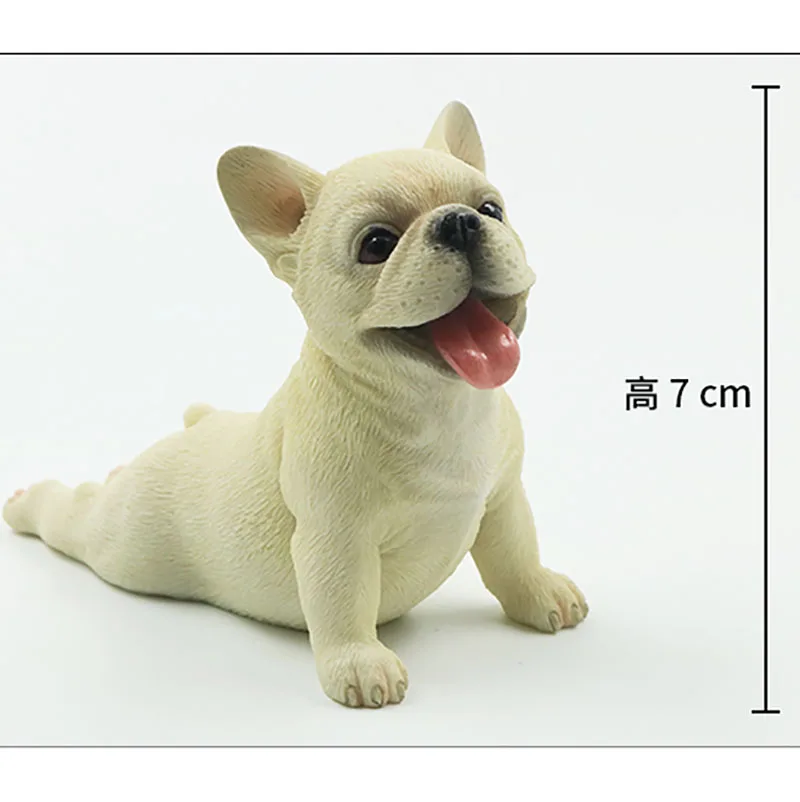 

Fashion French Bulldog Miniatures Ornaments Lovable Small Vehicle Simulates Animal Dog Model Decoration Crafts Figurines 6 Pcs