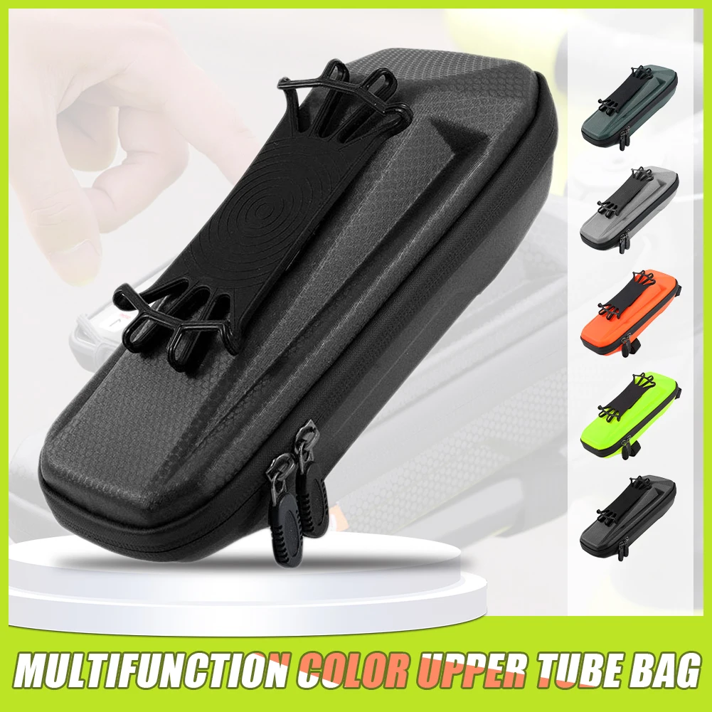 

Bike Front Frame Bag EVA Hard Shell 1.8L Bicycle Top Tube Bag Waterproof with 360 Degree Rotating Phone Holder for 4" to 6.5"