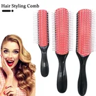 Расческа для укладки волос, пшеничная солома, распутывающая, салонная щетка для волос, прямая, вьющаяся, массажная, три размера, мягкая, 1 шт.