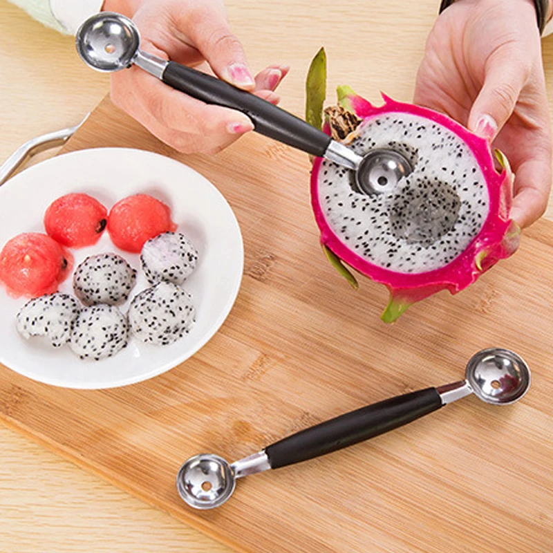 

18 см Нержавеющая сталь дыни Кухня вырезать арбуз резьба Ножи Двусторонняя фрукты копания ложка для мороженого блюдо ложка b