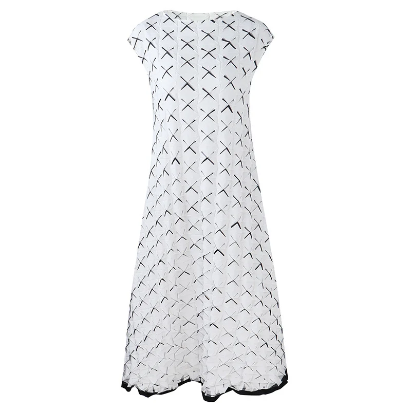 

LANMREM Pleated Dress Women'sheavy Industry Embroidery Thin Temperament Loos Fit Fashion Tide Summer 2021 New Arrival 2K1717