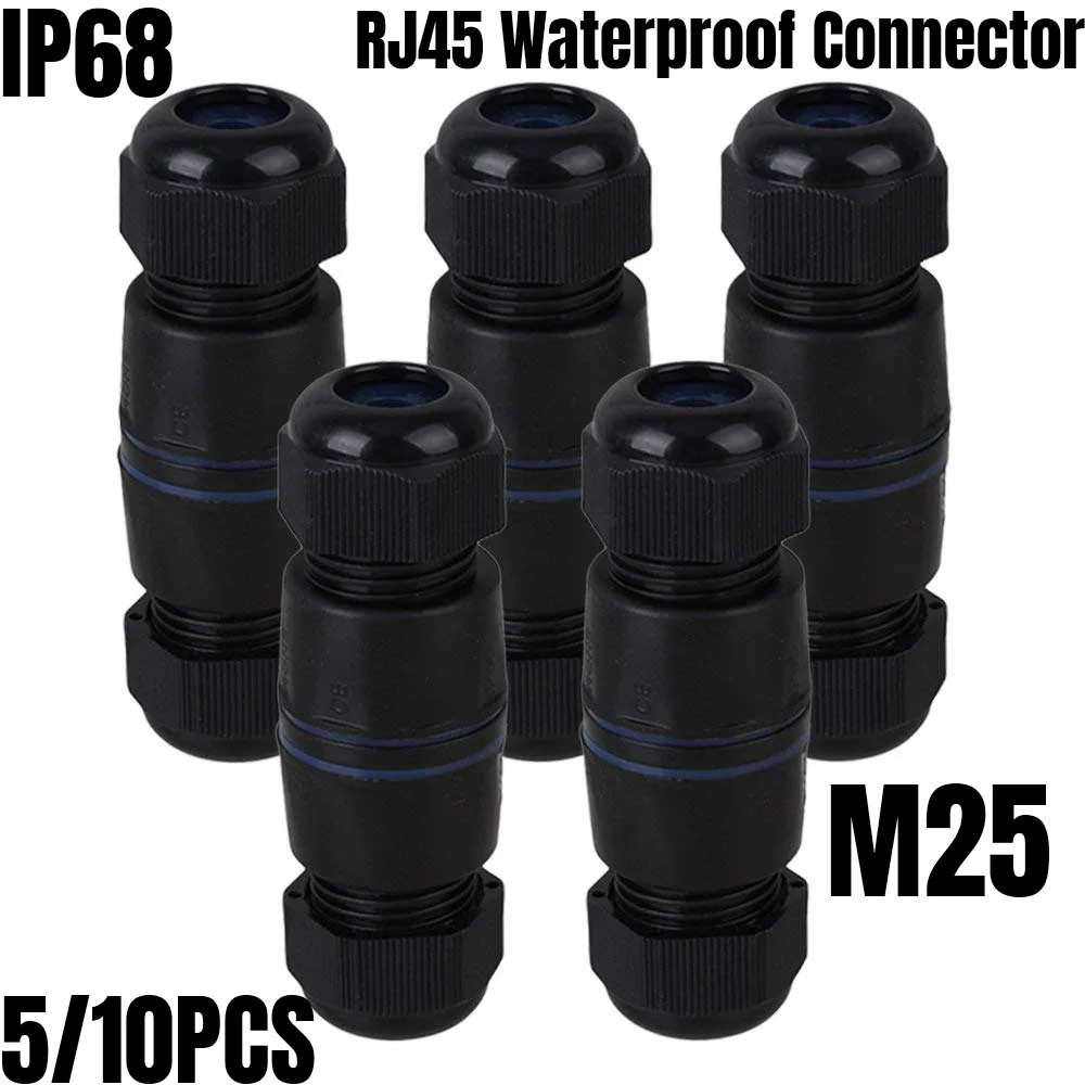 5/10 шт. IP68 Защита Ethernet LAN M25 наполнитель Locknut пластиковая RJ45 неэкранированная