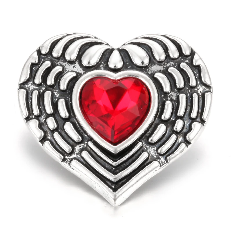 6 шт./лот новые ювелирные изделия с кнопками 18 мм красный цветок любовь кнопки