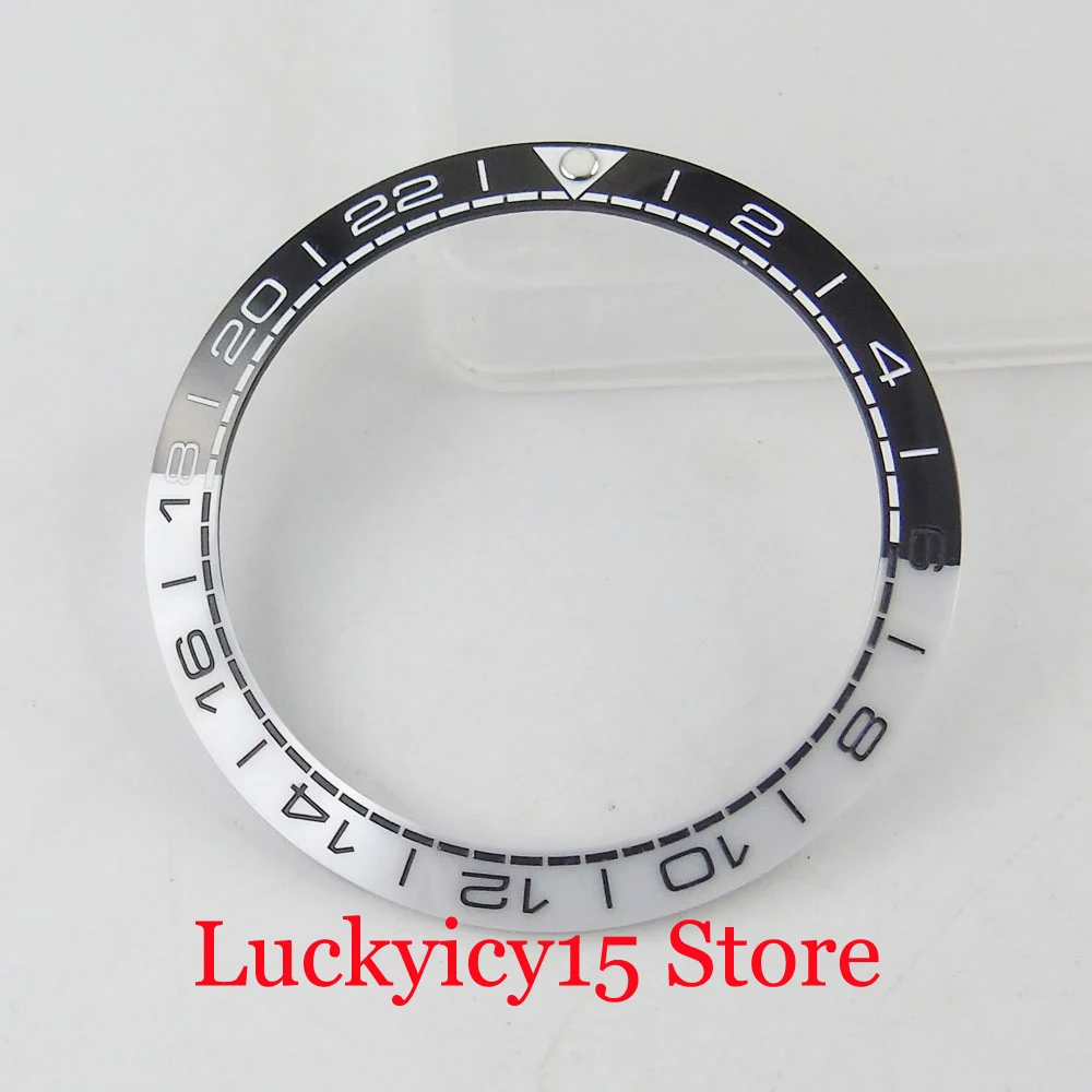 Новинка черные белые часы 38 мм с керамической вставкой в виде кольца подходит для