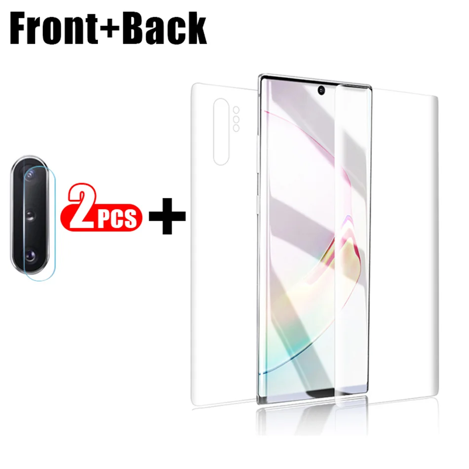Full Body and Lens 100D изогнутая Гидрогелевая пленка для samsung Galaxy Note 10 Pro S10 S8 S9 PLus S10E, Защитная пленка для переднего экрана - Цвет: Full Body and Lens