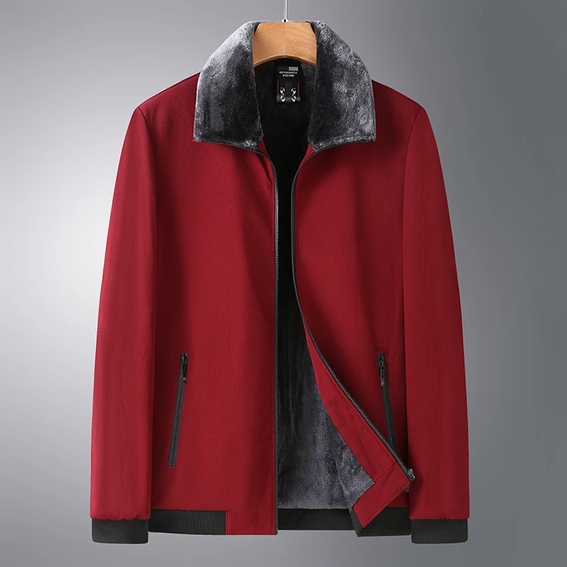 

Мужская куртка с меховым воротником, теплая Вельветовая парка, повседневная, ветрозащитная, 2021