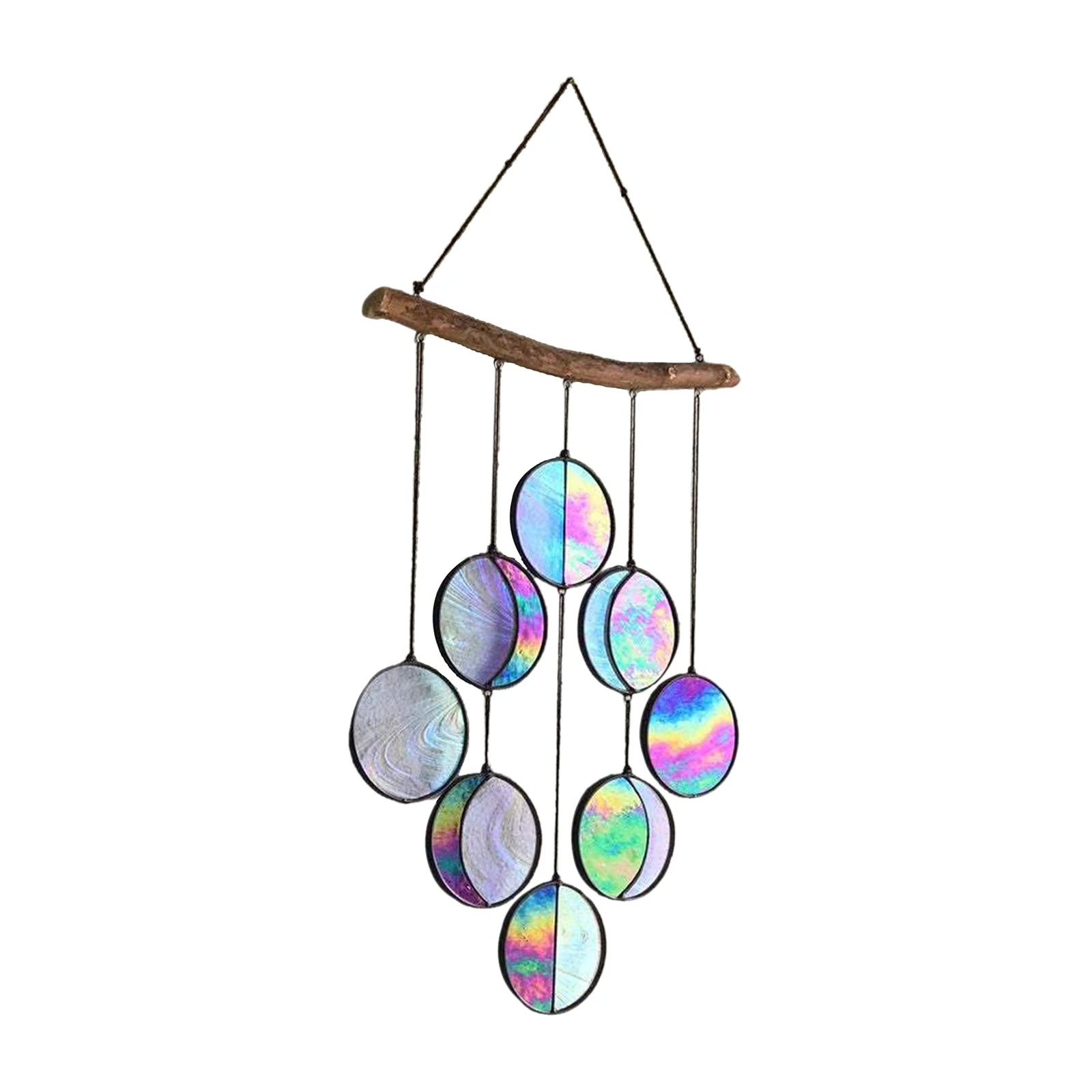 

Bohemian Moon Phase Wall Hanging Decorations Wind Chimes Stained Pendant